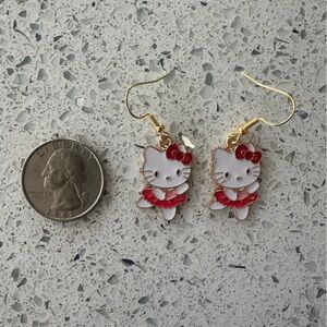 Hello Kitty Red and Gold Earrings